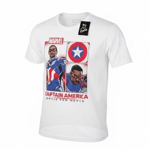 Marvel Captain America Brave New World Graphic T Shirt Men's White, Size XXL NWT